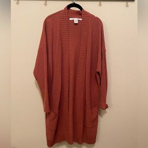 Max Studio Longline Cardigan, Rust